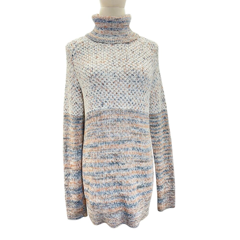 PrAna Women's Small Marled Knit Turtleneck Sweater Chunky Pullover